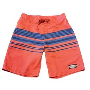 Vineyard Vines Men’s Red and Blue Stripe Swim Shorts Size 28